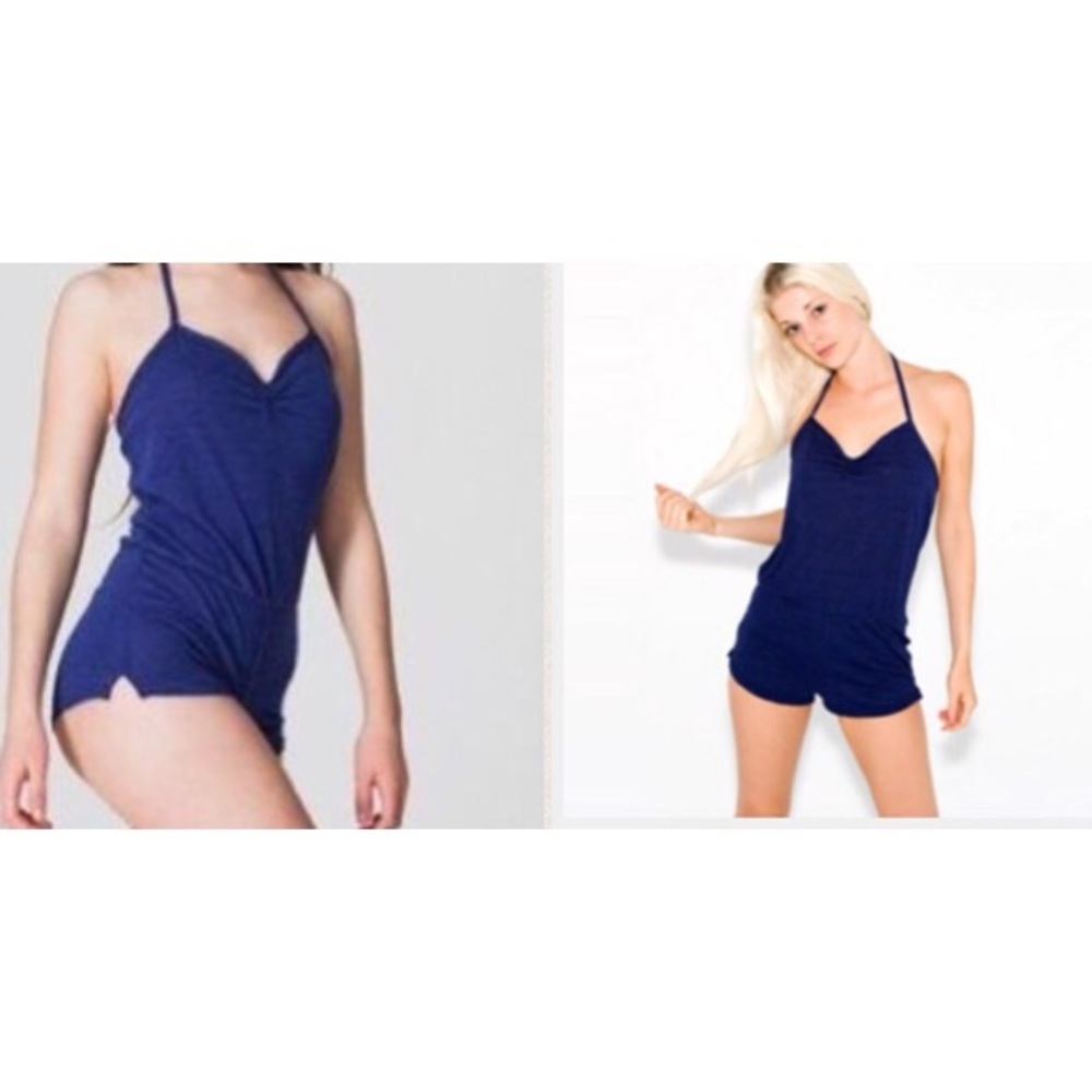American Apparel Tri-Blend Navy Romper